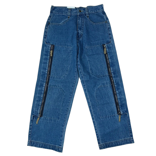 Vintage Y2K North Peak Front Zip Blue Denim Pants