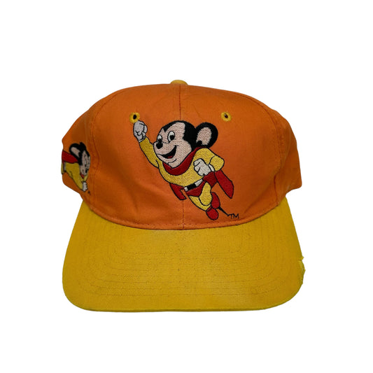 Vintage Mighty Mouse Orange American Needle Block Head Snap Back Hat