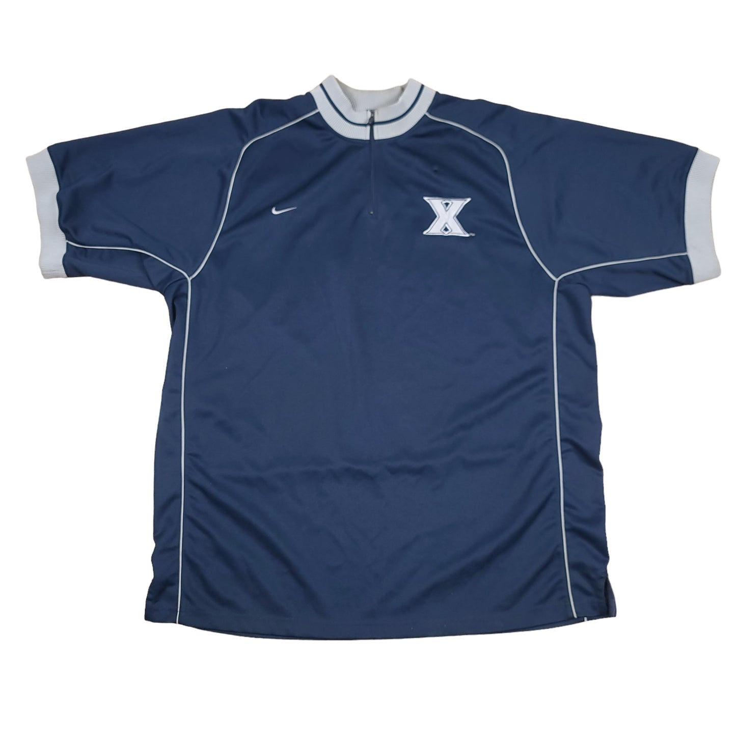 Vintage Xavier University Blue Nike Warm Up Jersey Shirt