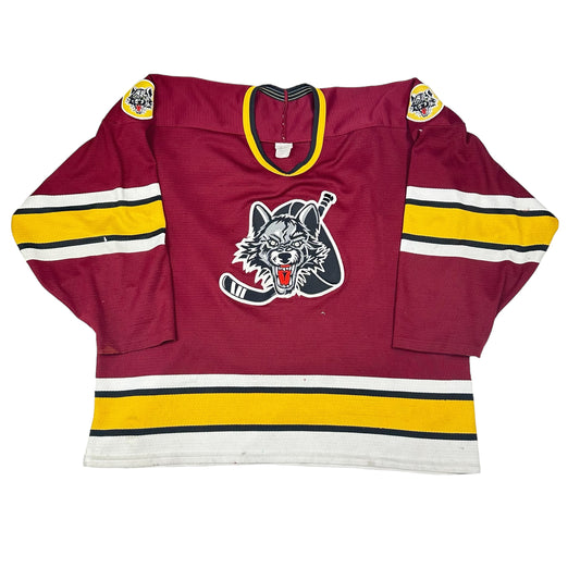 Vintage Chicago Wolves IHL Maroon Hockey Jersey