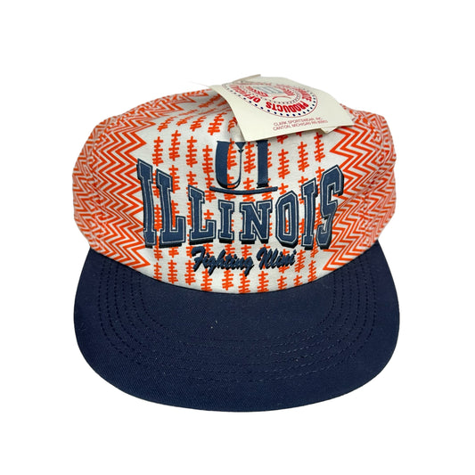 Vintage University of Illinois Fighting Illini Front Row Snap Back Hat (New with Tags)