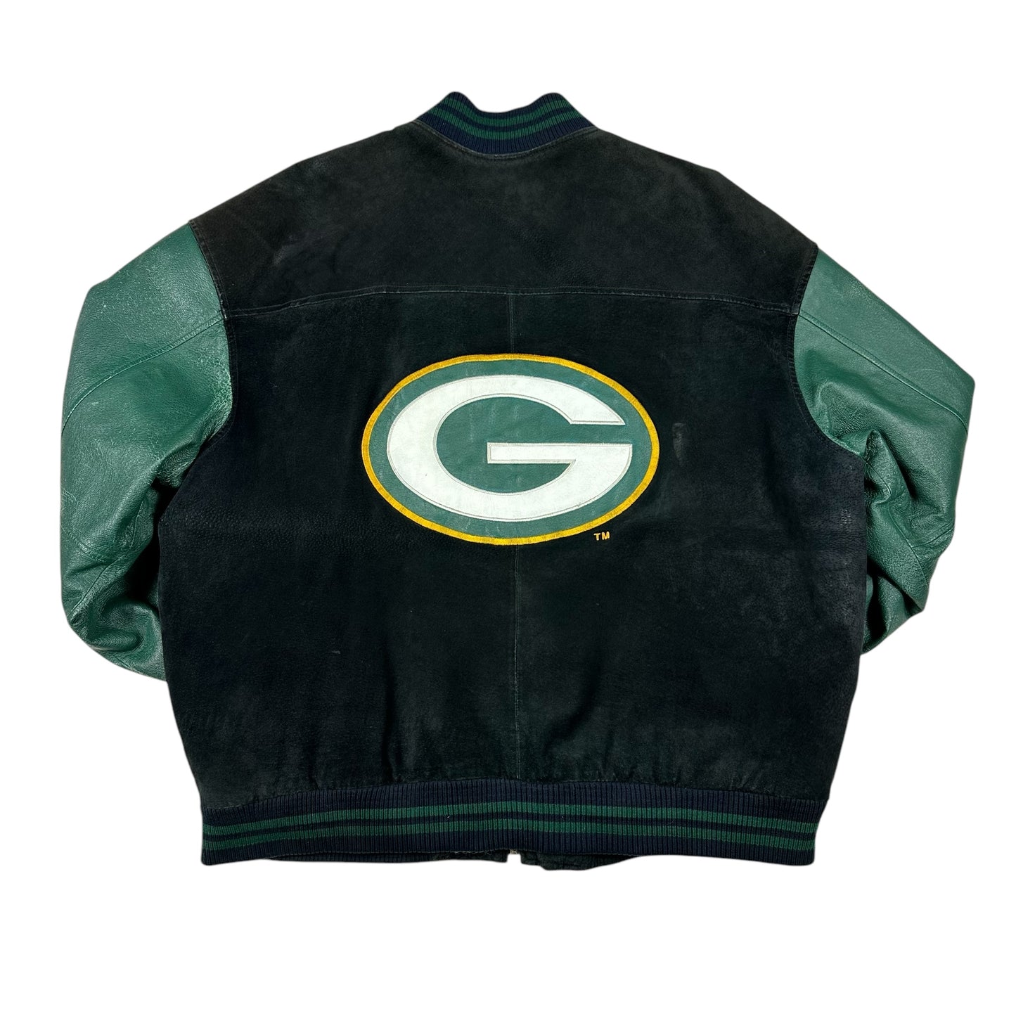 Vintage Green Bay Packers Jacket Leather Suede