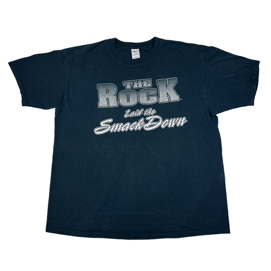 Vintage The Rock Laid the Smack Down Black Wrestline Tee