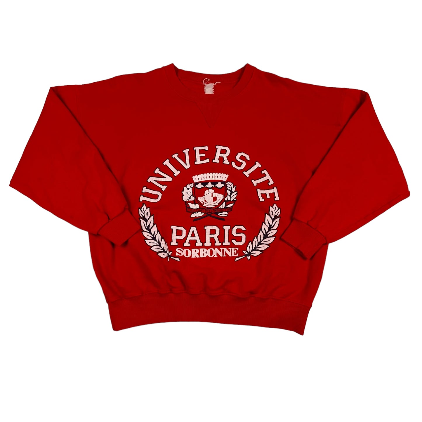 Vintage Universite Paris Sorbonne Red Sweatsirt