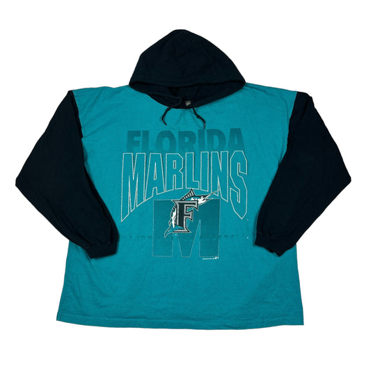 Vintage Florida Marlins Blue & Black 1993 Long Sleeve Hoodie