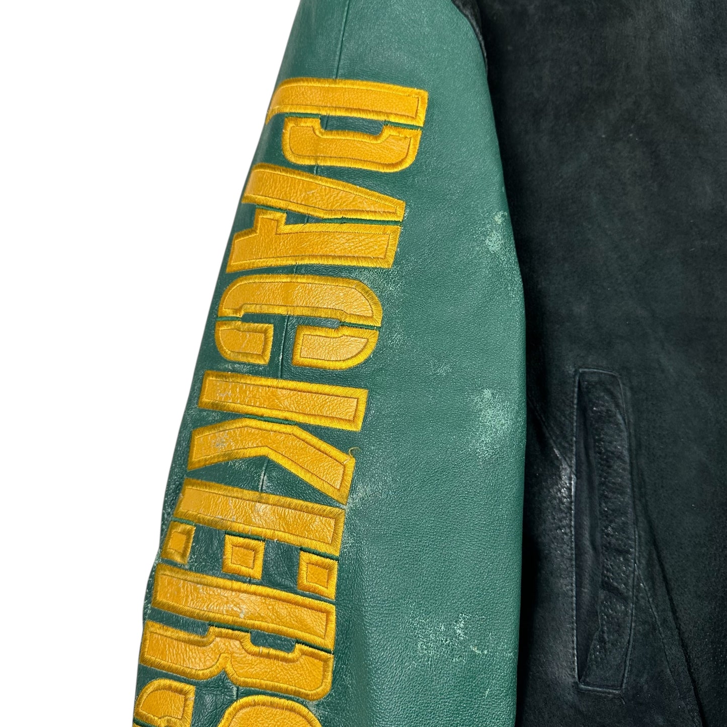 Vintage Green Bay Packers Jacket Leather Suede