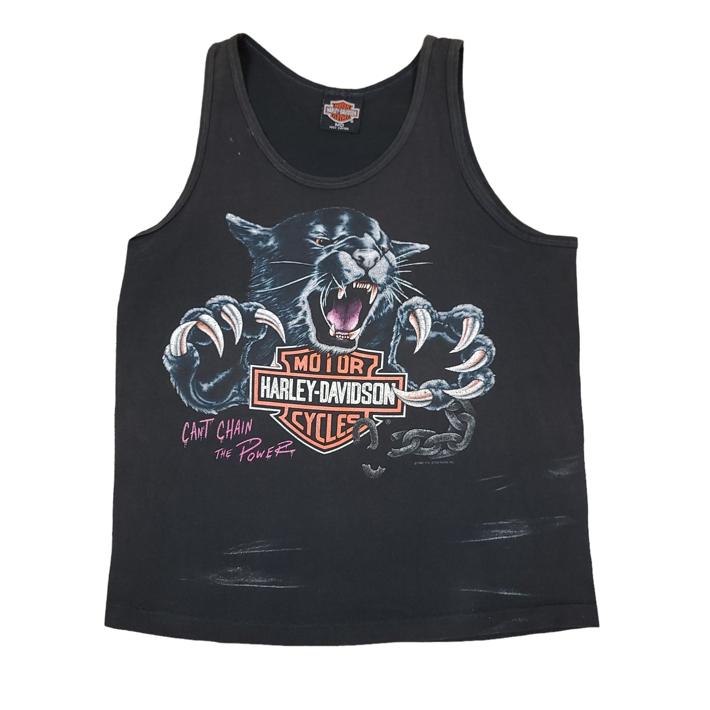 Vintage Harley Davidson Motorcycles 1992 Black Panther Tank Top