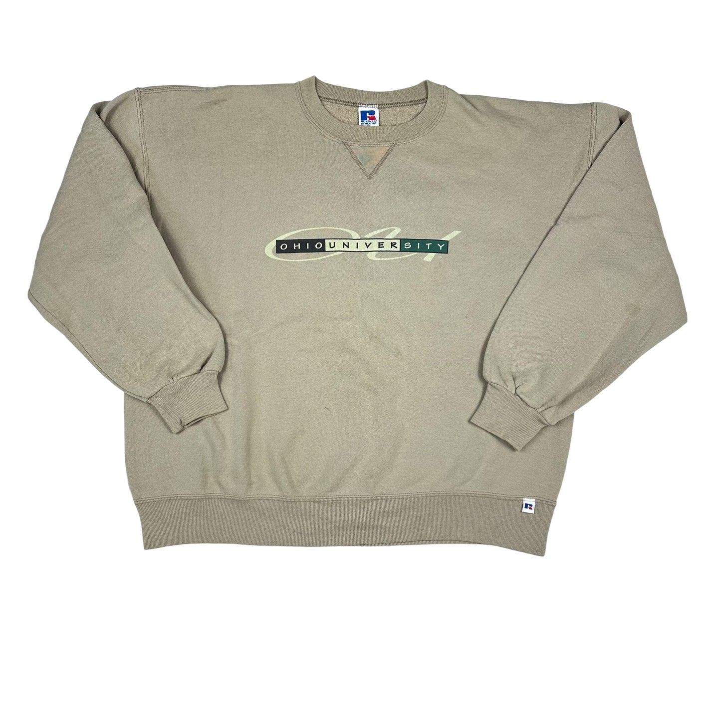 Ohio University Sweatshirt Vintage Russell Athletic Beige