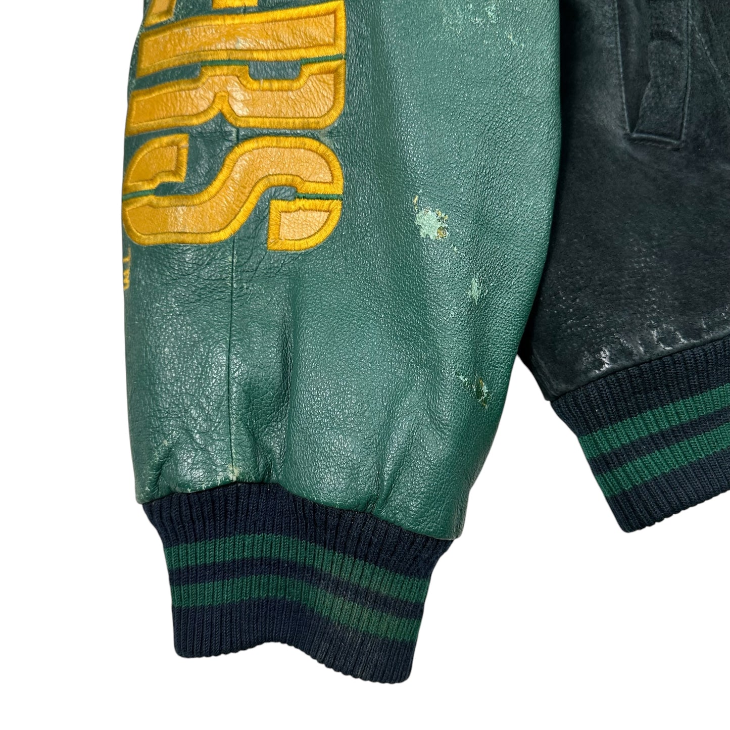 Vintage Green Bay Packers Jacket Leather Suede