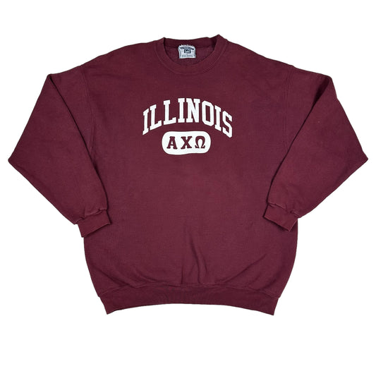 Vintage University of Illinois Alpha Chi Omega Maroon Lee Sweatshirt