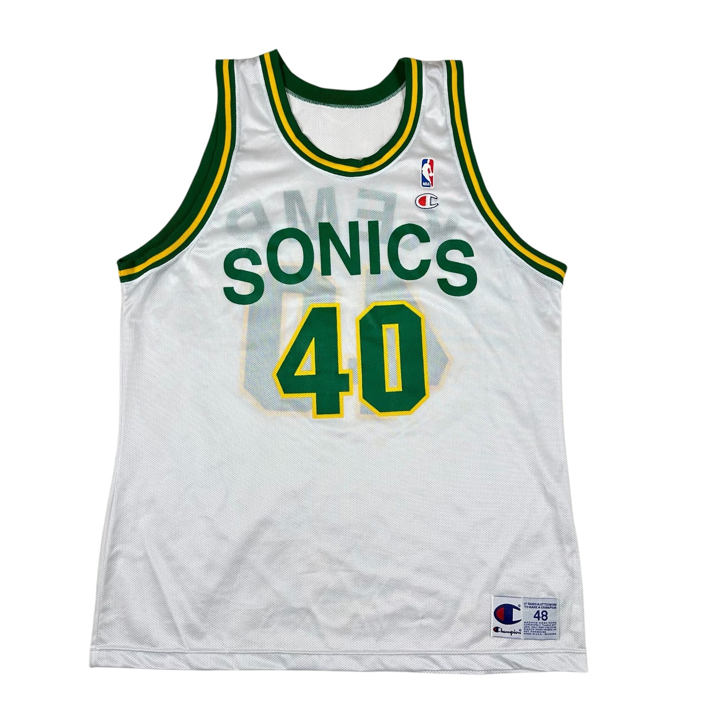 Shawn Kemp Vintage Seattle Supersonics Jersey Champion White