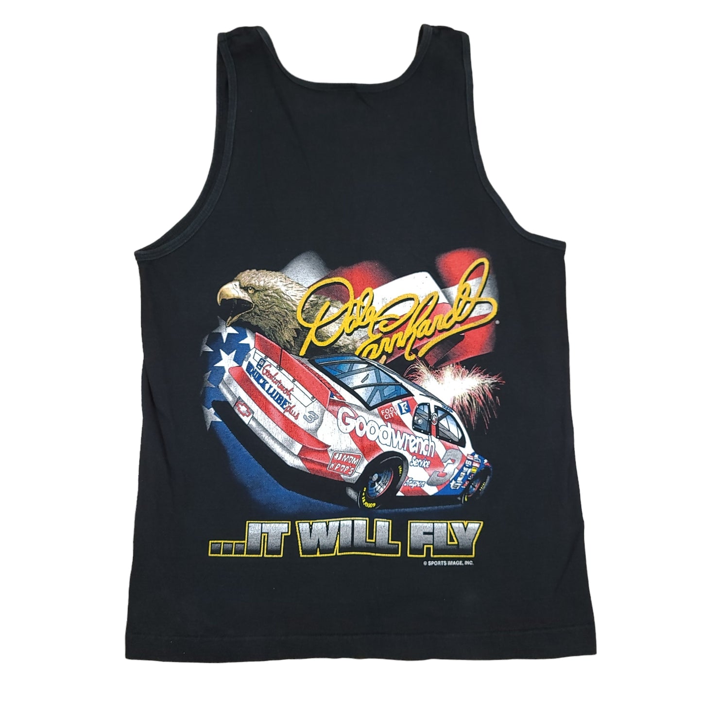 Vintage Dale Earnhardt It Will Fly Black Tank Top