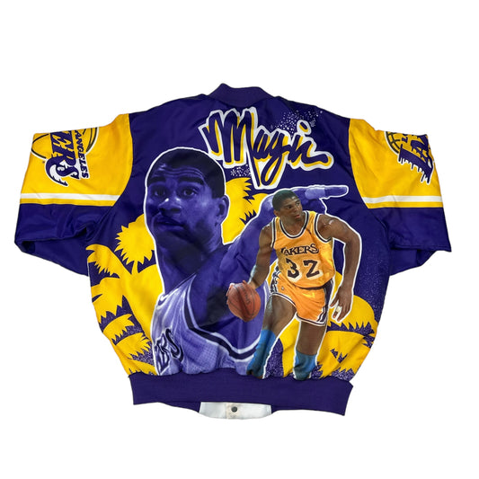 Vintage Magic Johnson Los Angeles Lakers Chalkline Fanimation Jacket