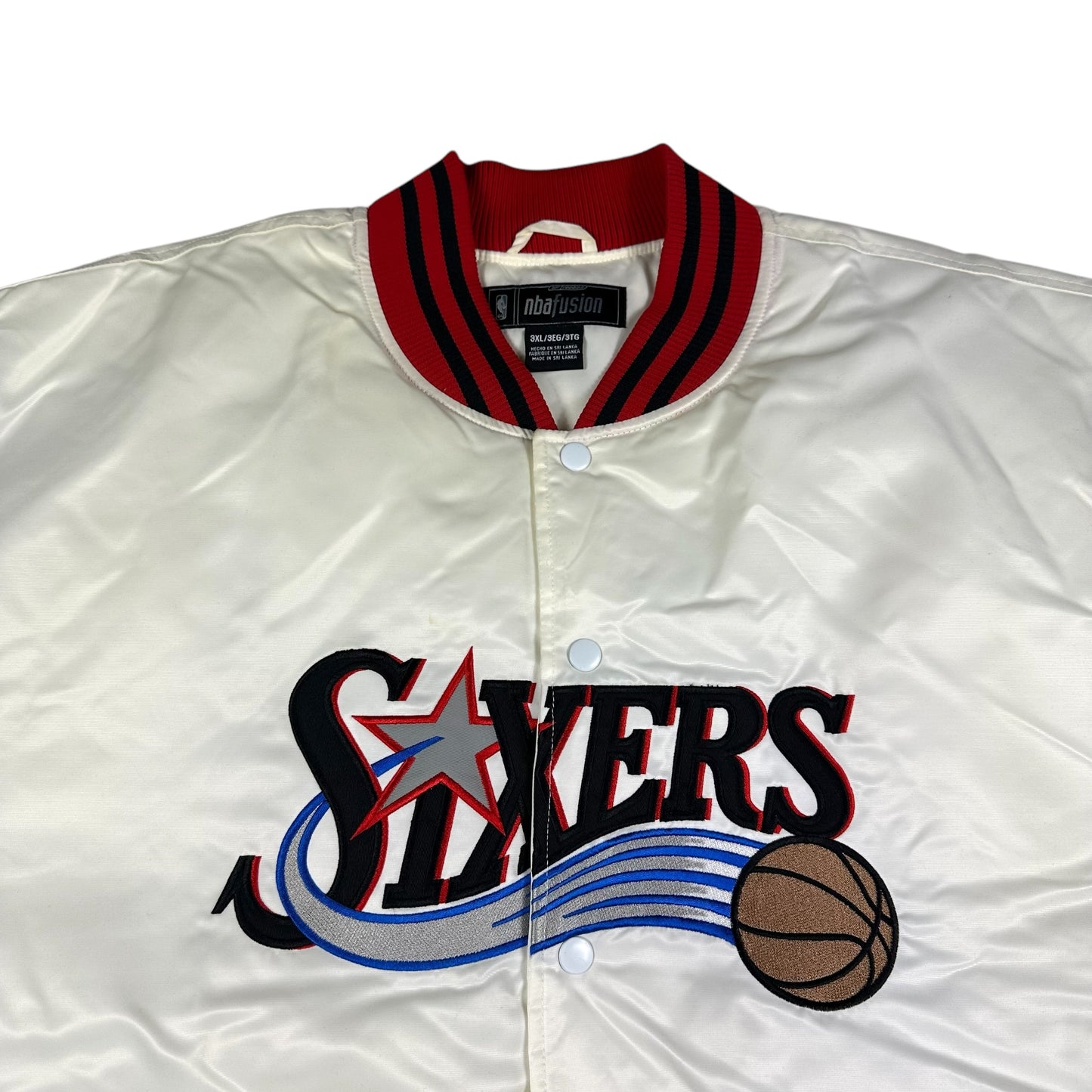 Vintage Philadelphia 76ers Jacket NBA Fusion Satin