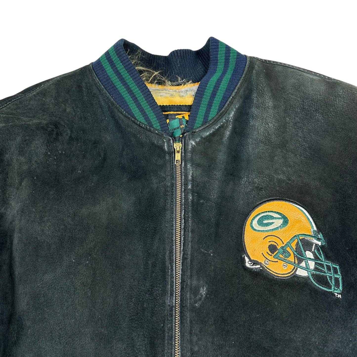 Vintage Green Bay Packers Jacket Leather Suede