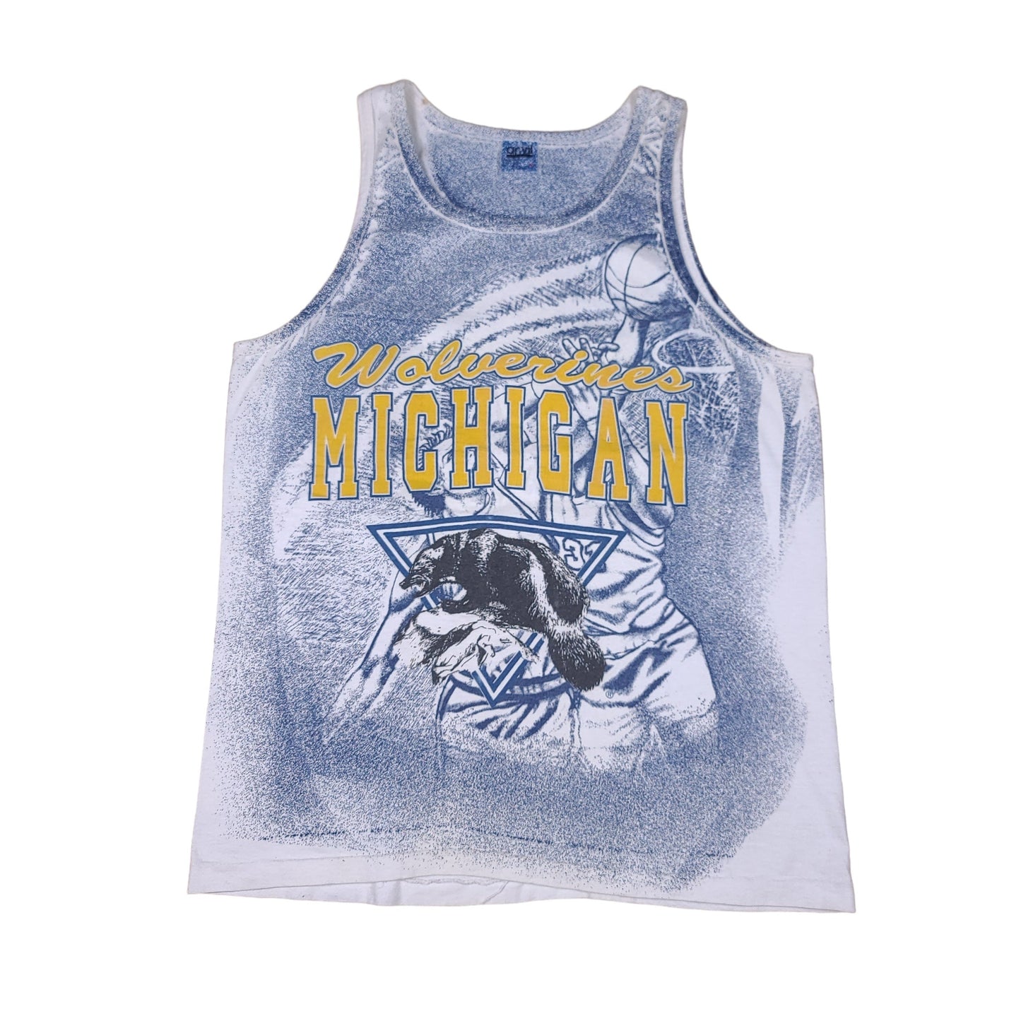 Vintage University of Michigan Wolverines All Over Print Tank Top