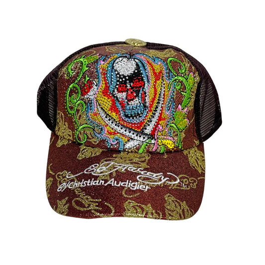 Ed Hardy Flaming Skull & Cross Swords Trucker Hat