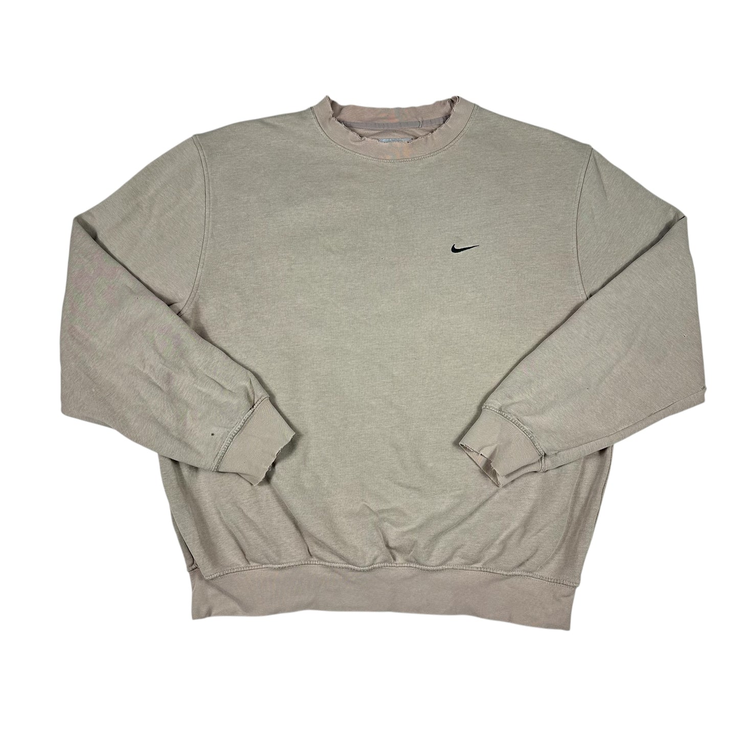 Vintage Nike Sweatshirt Y2K Beige Mini Swoosh