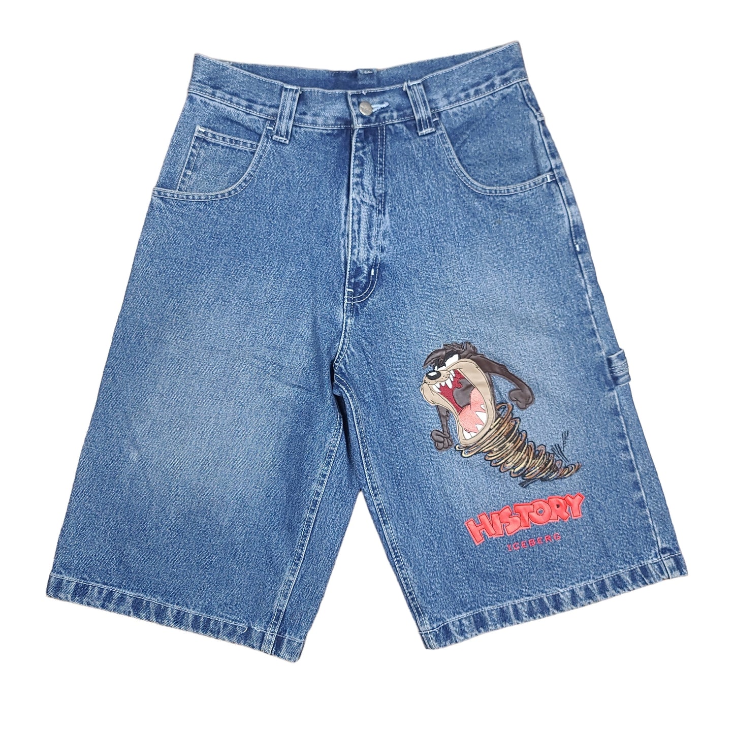 Vintage HIstory Iceberg Tasmanian Devil Blue Denim Shorts