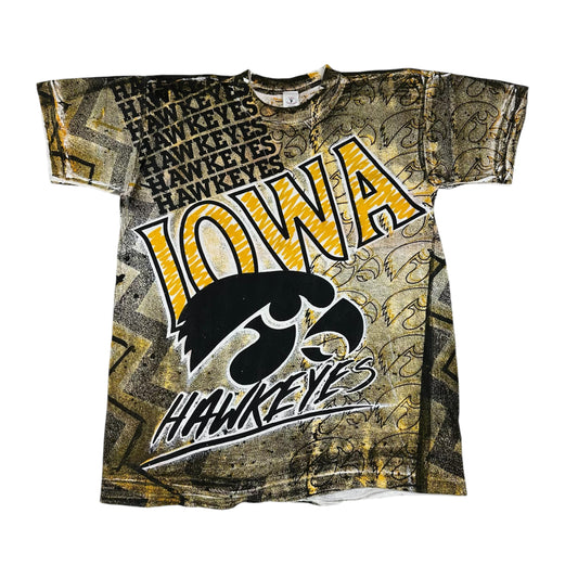 Vintage University of Iowa Shirt Cotton Armor All Over Print