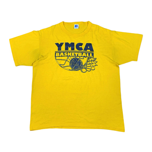 Vintage YMCA Basketball Yellow Russell Athletic Tee