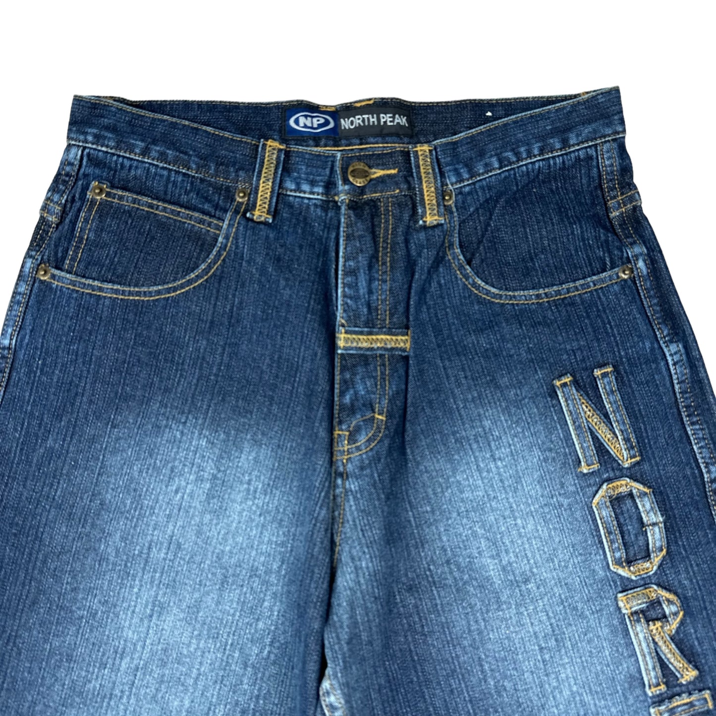 Vintage Y2K North Peak Dark Blue Spell Out Denim Pants