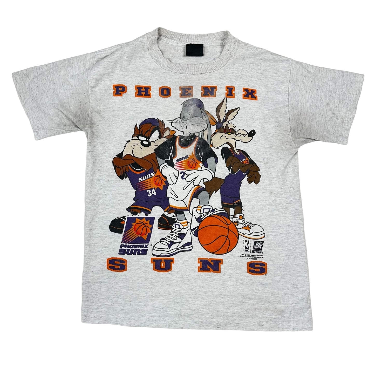 Vintage Phoenix Suns Looney Tunes Basketball Gray Changes Tee