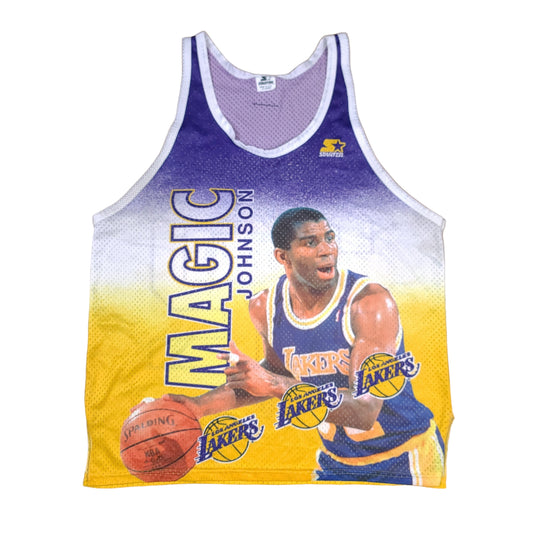 Vintage Magic Johnson Los Angeles Lakers Starter Mesh Tank Top