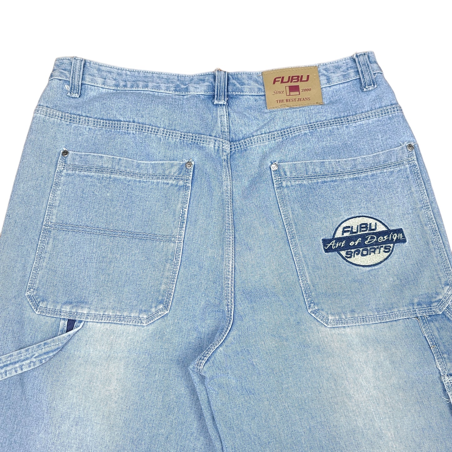 Vintage Y2K Light Blue Fubu Sport Denim Shortsa