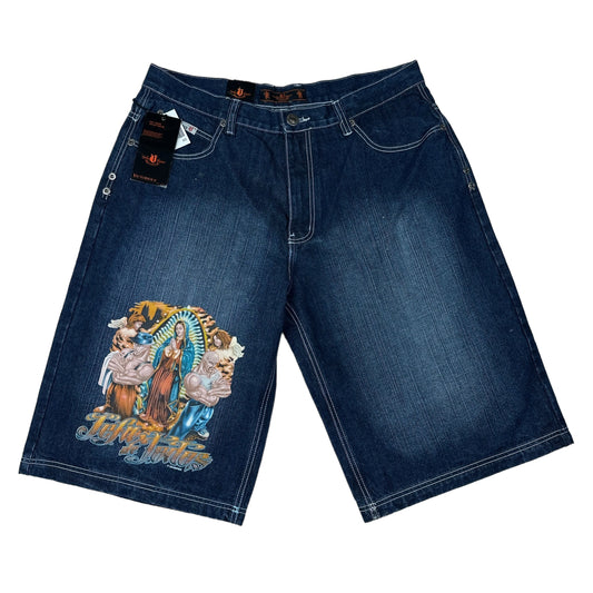 Vintage Y2K Victorious Jefas de Judas Blue Denim Shorts