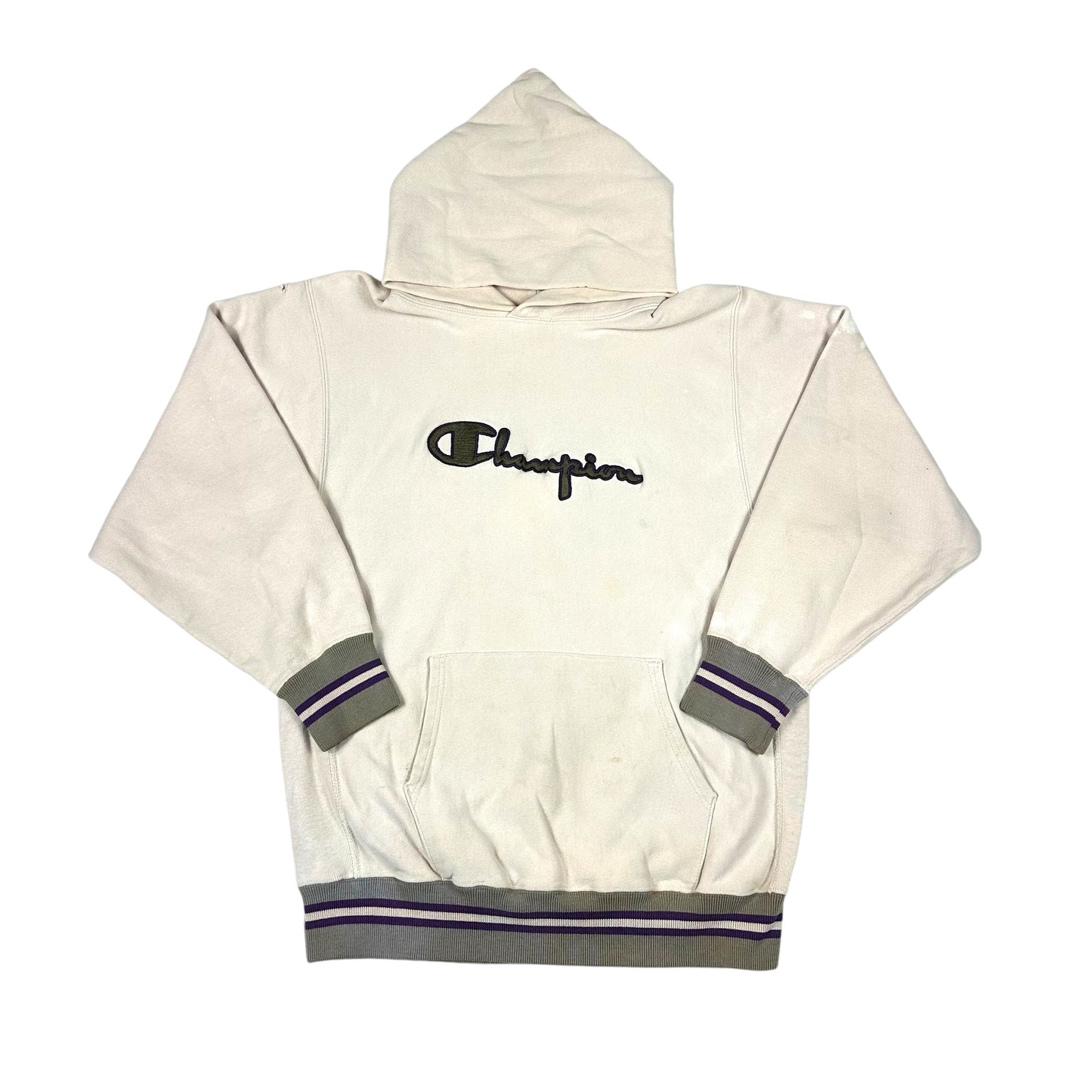 Vintage Champion Hoodie Beige Reverse Weave