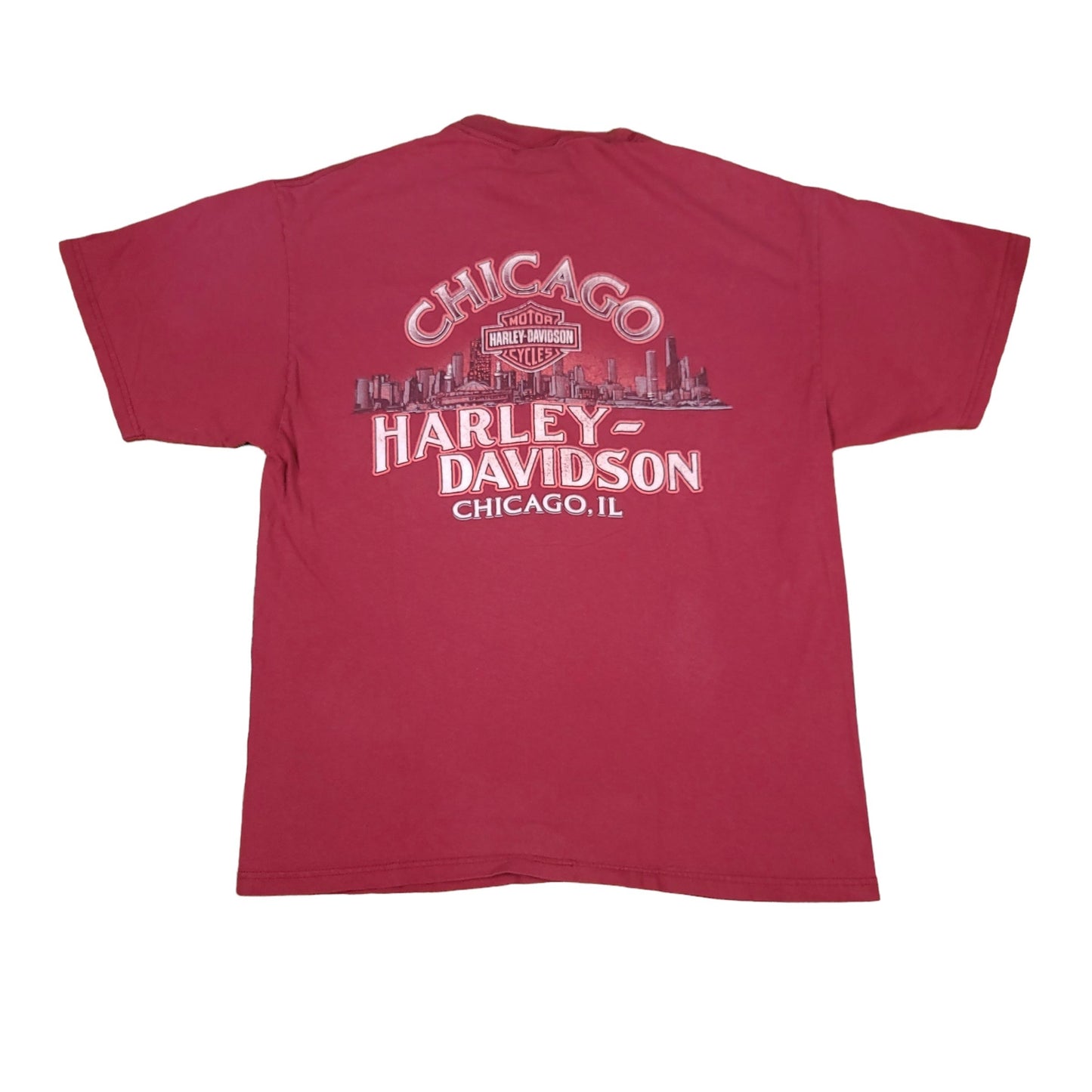 Vintage Harley Davidson Chicago Maroon 2001 Tee