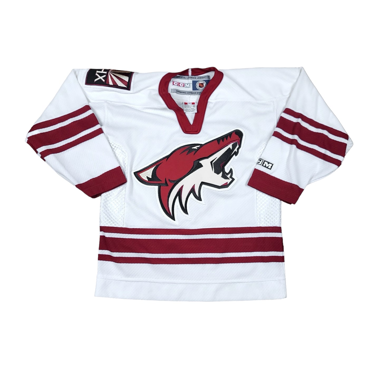 Vintage Phoenix Coyotes White CCM Youth Hockey Jersey