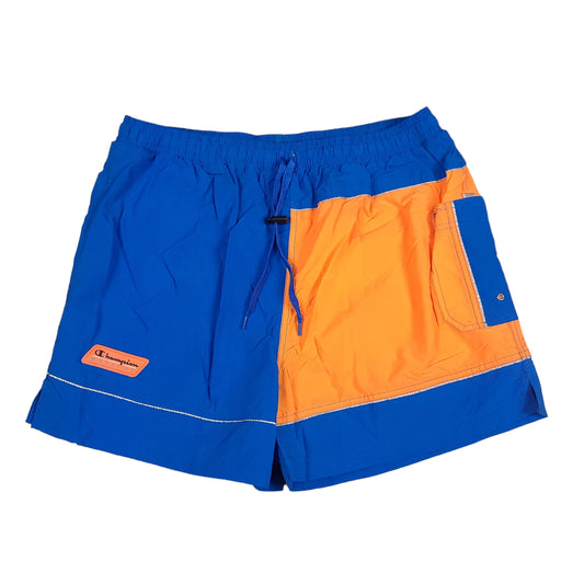 Vintage Champion Sailing Blue Orange Color Block Nylon Shorts