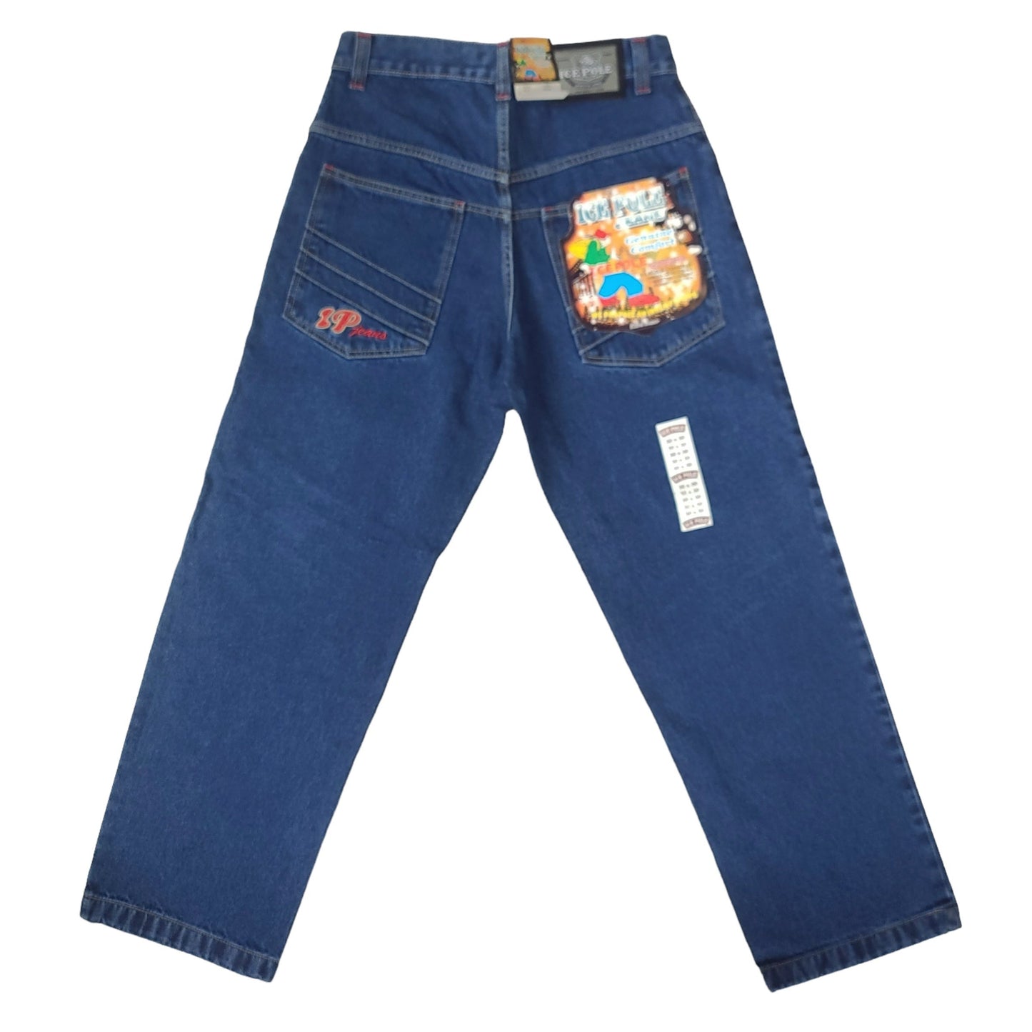 Vintage Y2K Ice Pole N. Blue Denim Embroidered Pants