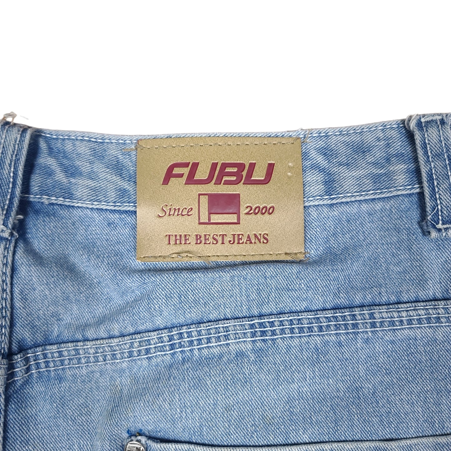 Vintage Y2K Light Blue Fubu Sport Denim Shortsa