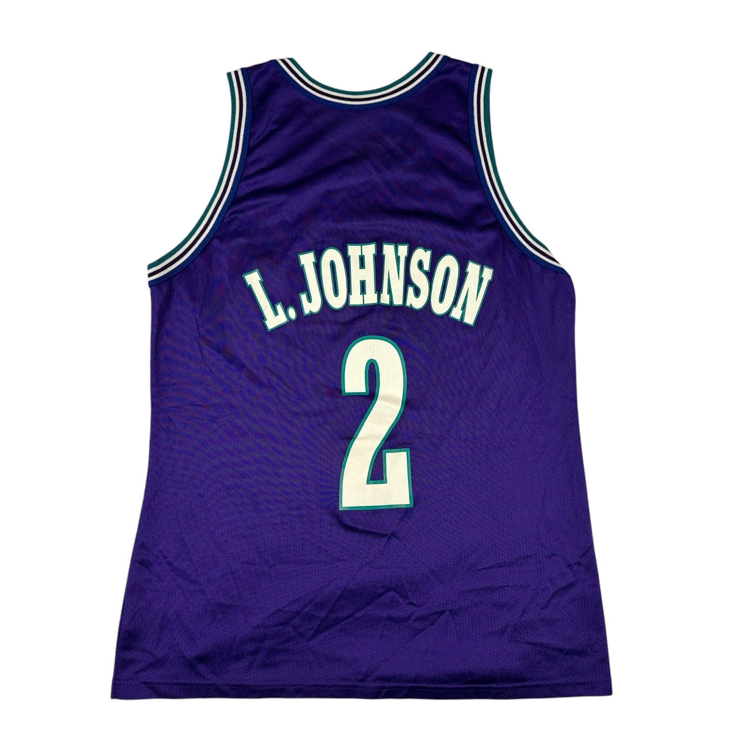 Larry Johnson Vintage Charlotte Hornets Jersey Champion Purple