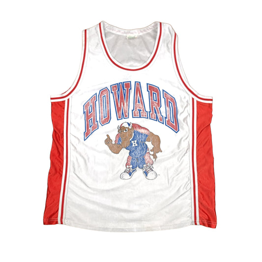 Vintage Howard Unviersity White The Bottom Line Basketball Jersey
