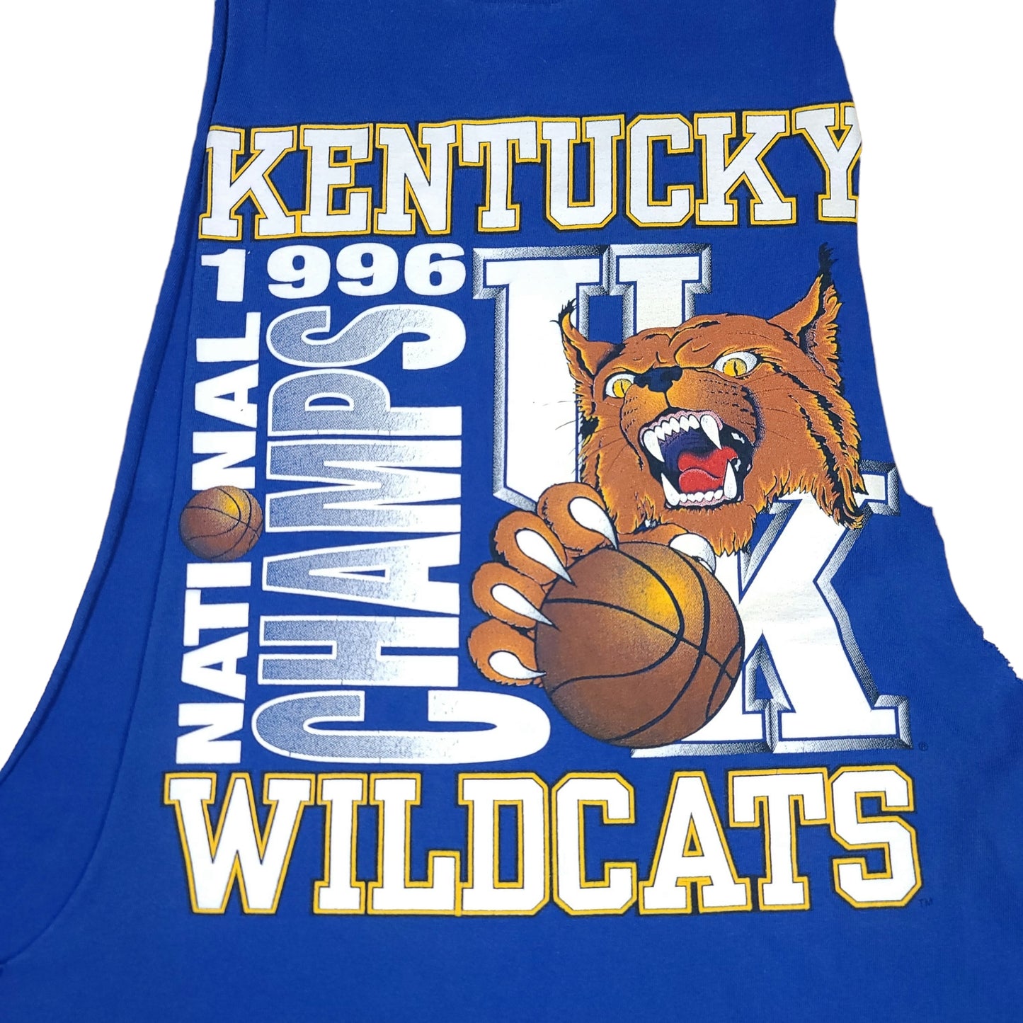 Vintage Kentucky Wildcats 1996 National Basketball Champs Cut Off Shirt