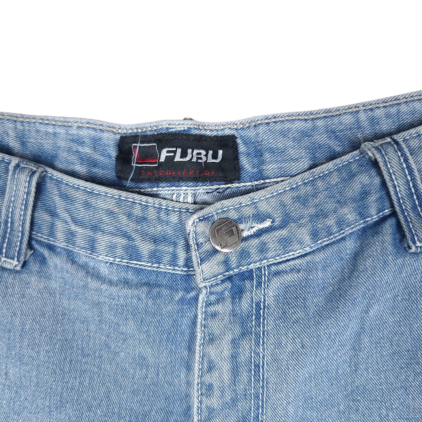 Vintage Y2K Light Blue Fubu Sport Denim Shortsa