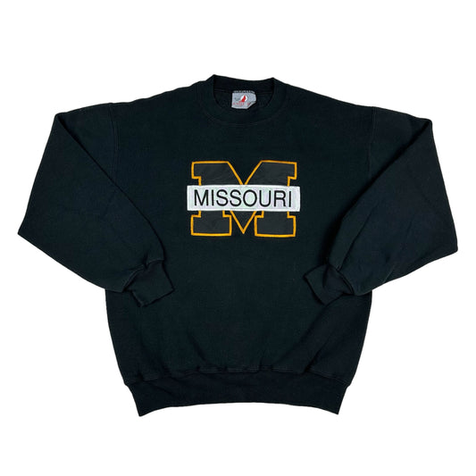 Vintage University of Missouri Black Embroidered Sweatshirt