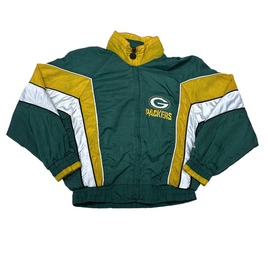 Vintage Green Bay Packers NFL Genuine Stuff Youth Windbreaker Jacket