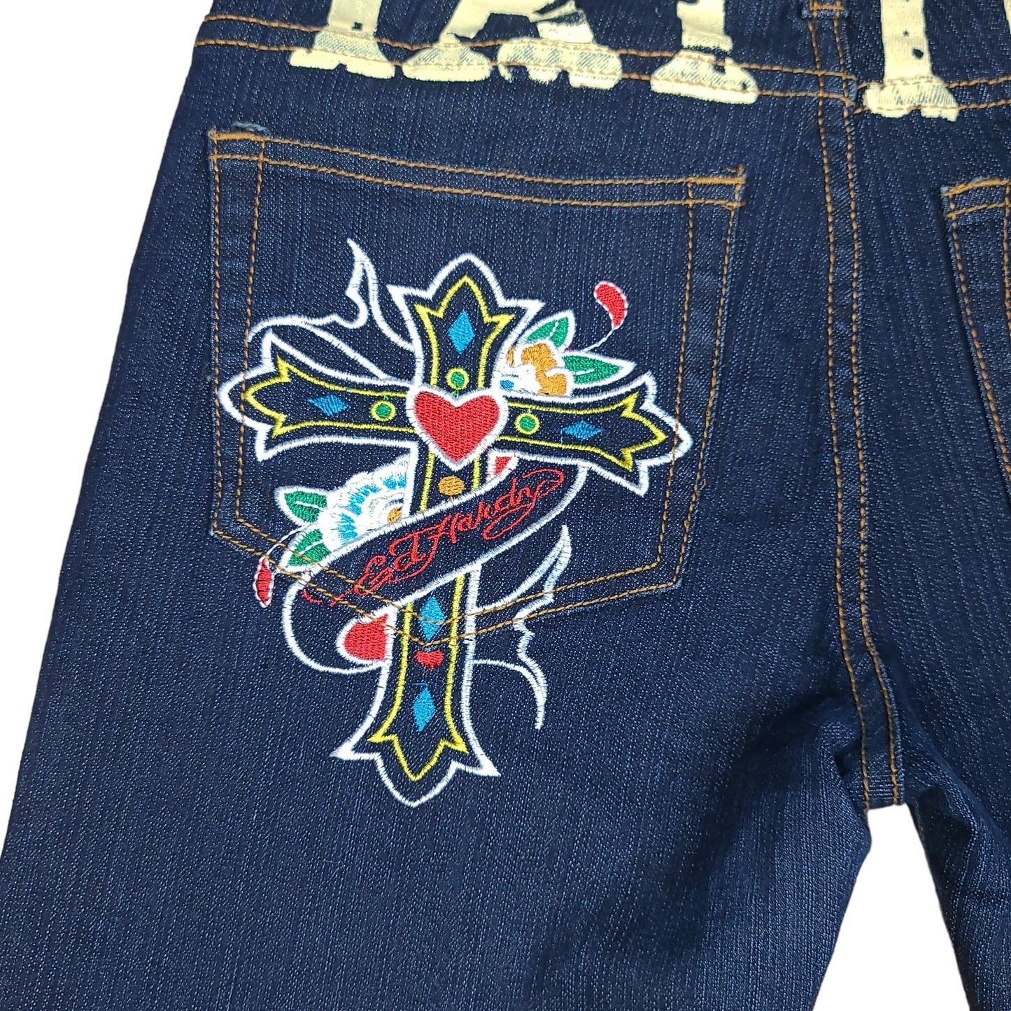 Vintage Y2K Ed Hardy Tattoo Missy Denim Capri Pants