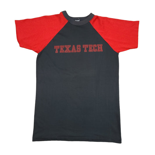 Vintage Texas Tech University Black & Red Color Block Shirt