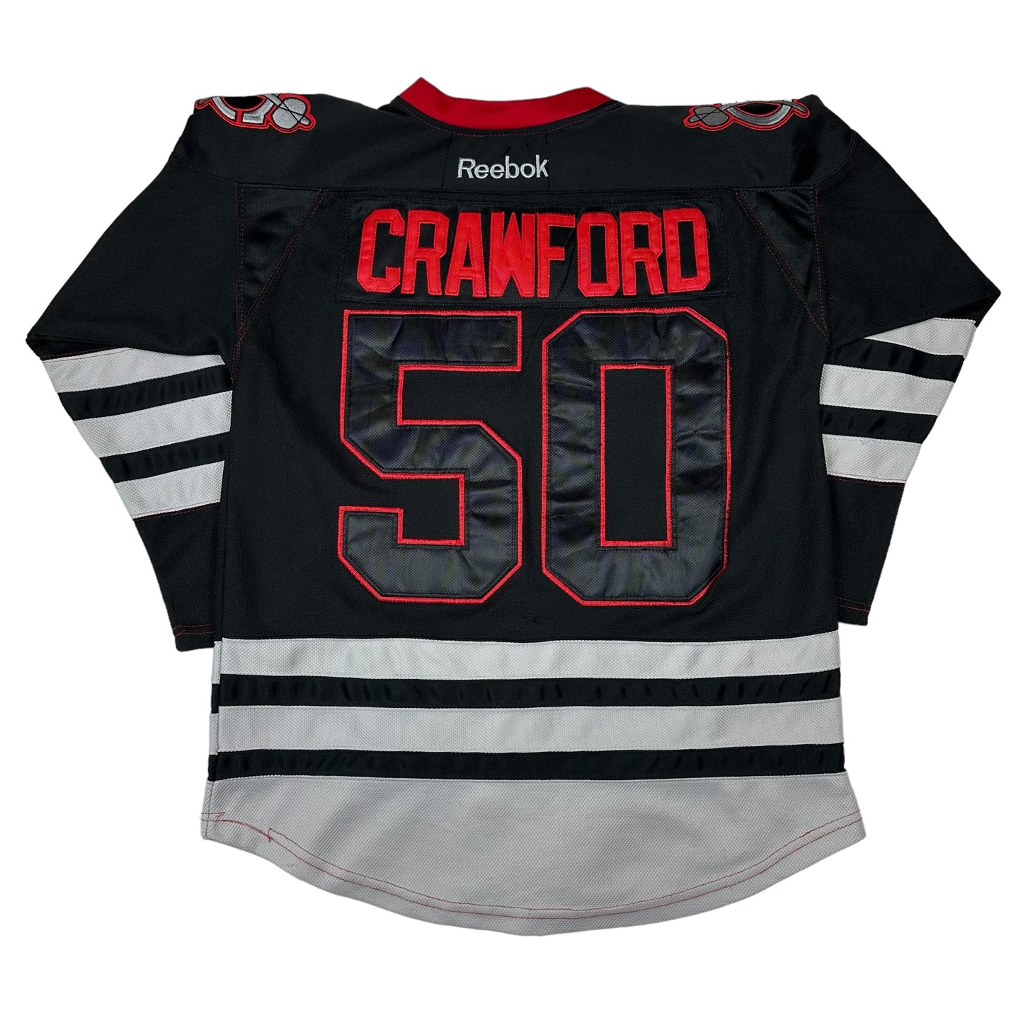 Corey Crawford Chicago Blackhawks Black Reebok Hockey Jersey