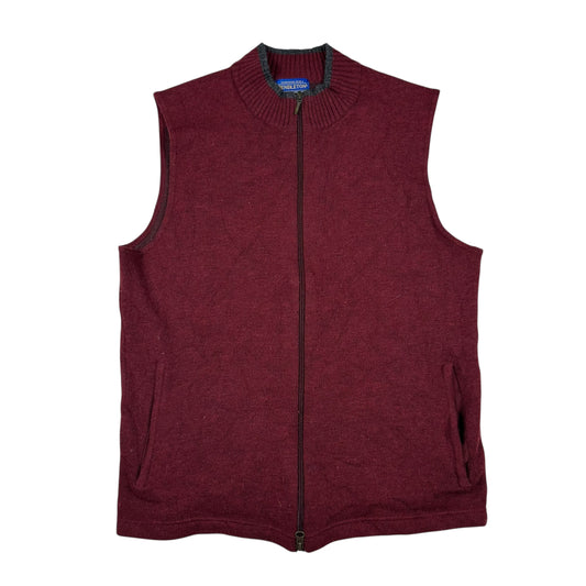 Pendleton Vest Lambs Wool Maroon