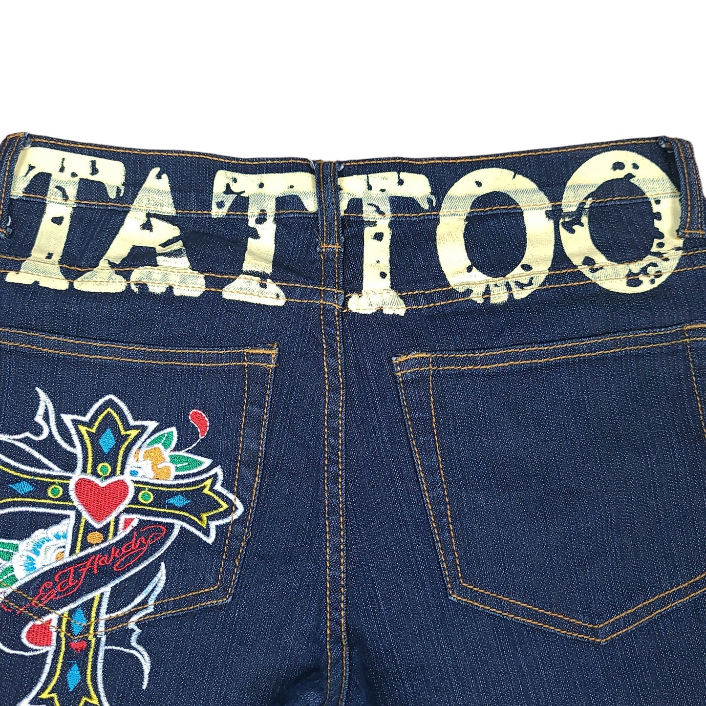 Vintage Y2K Ed Hardy Tattoo Missy Denim Capri Pants