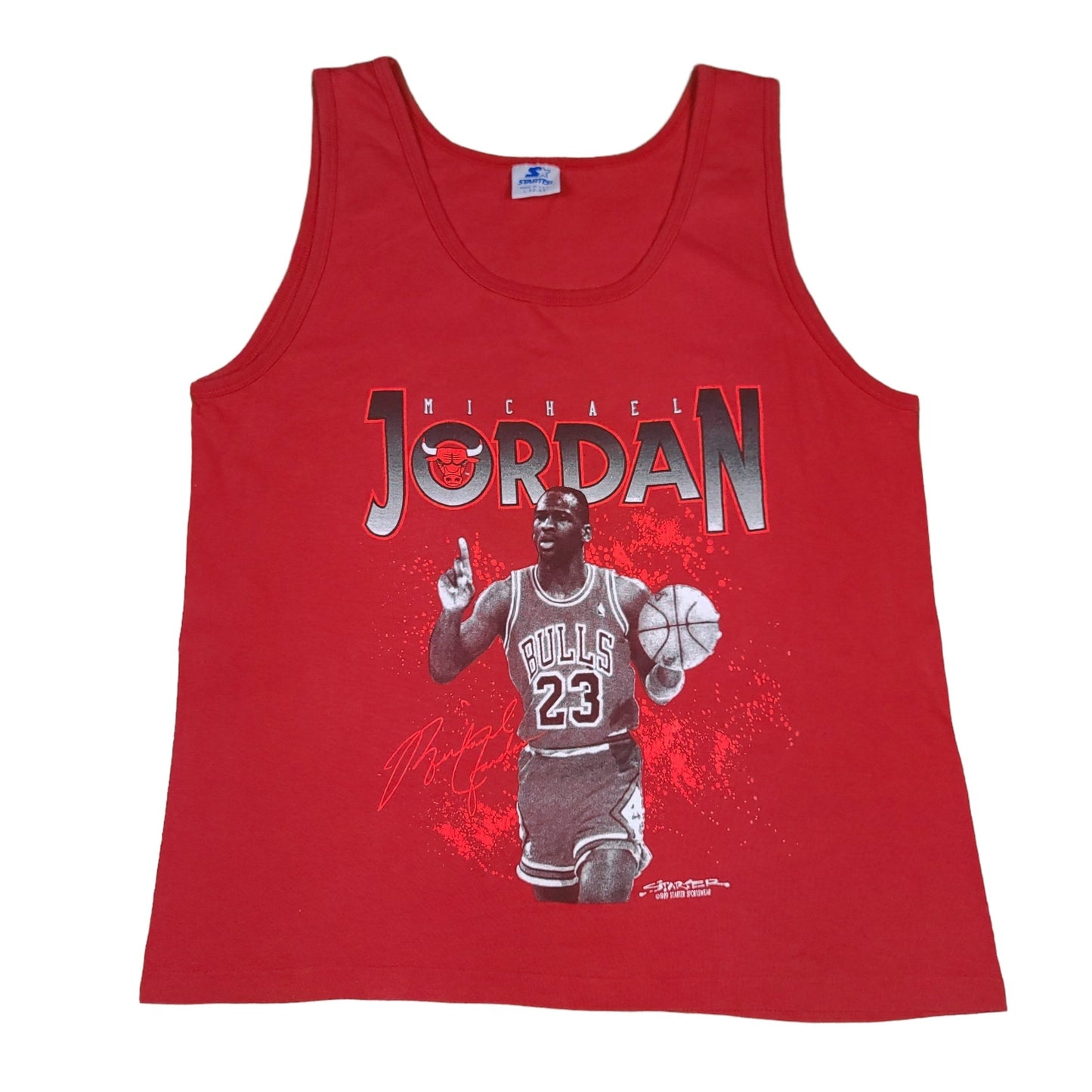 Vintage Michael Jordan Chicago Bulls Red Starter Tank Top 1989