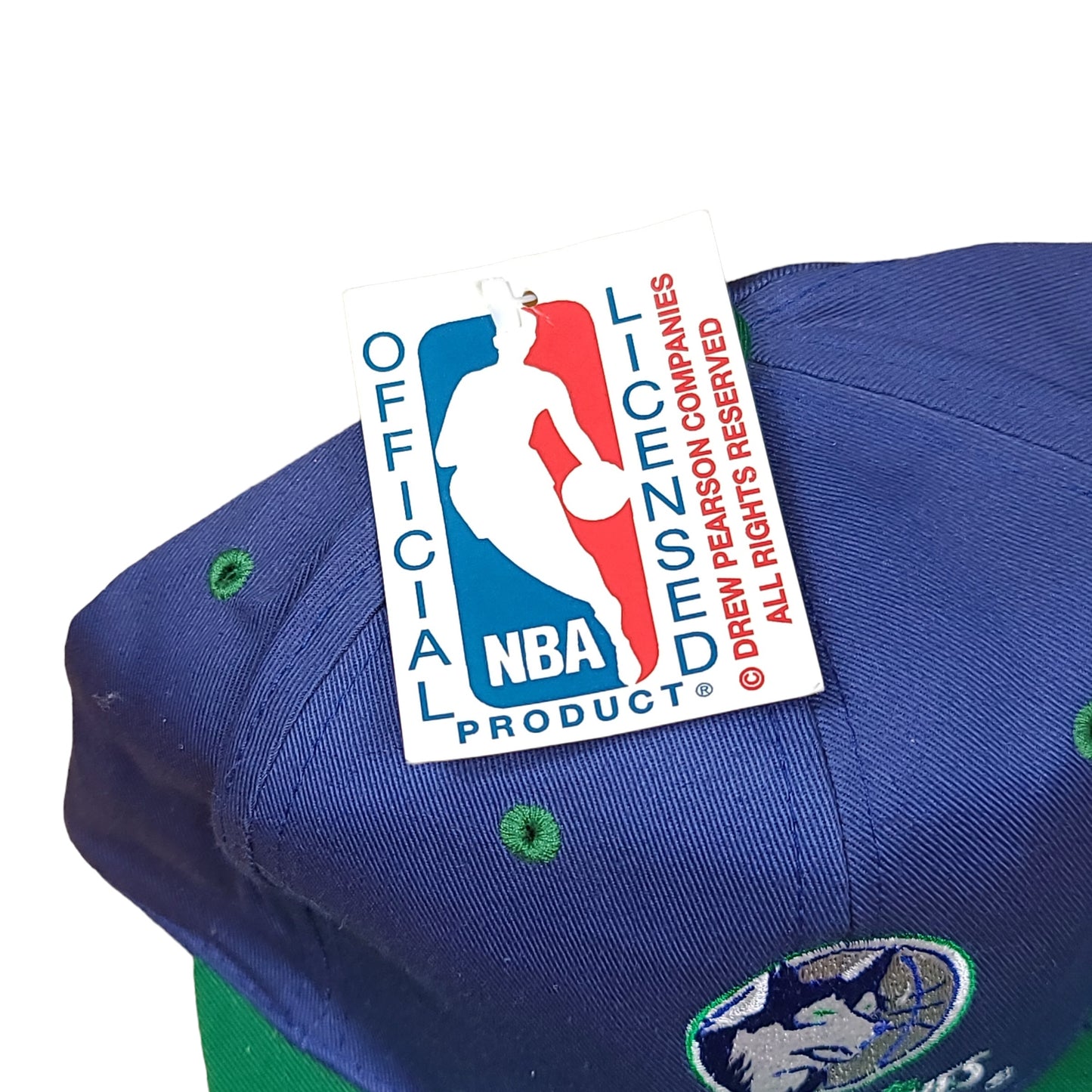 Vintage Minnesota Timberwolves Blue Green Snap Back Hat (New With Tags)