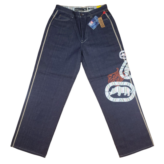 Vintage Y2K Ecko Unltd. Blue Cascade Raw Baggy Denim Pants